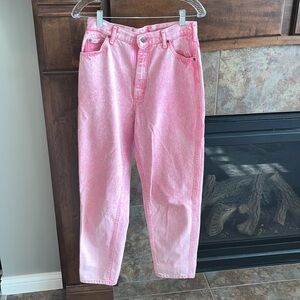 Vintage pink stone wash acid wash high waist LEE jeans 80s western Barbie S/M